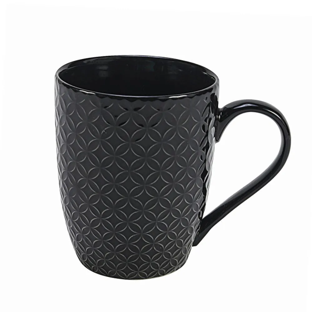 Caneca Decorada Geométrica Preto - 350ml