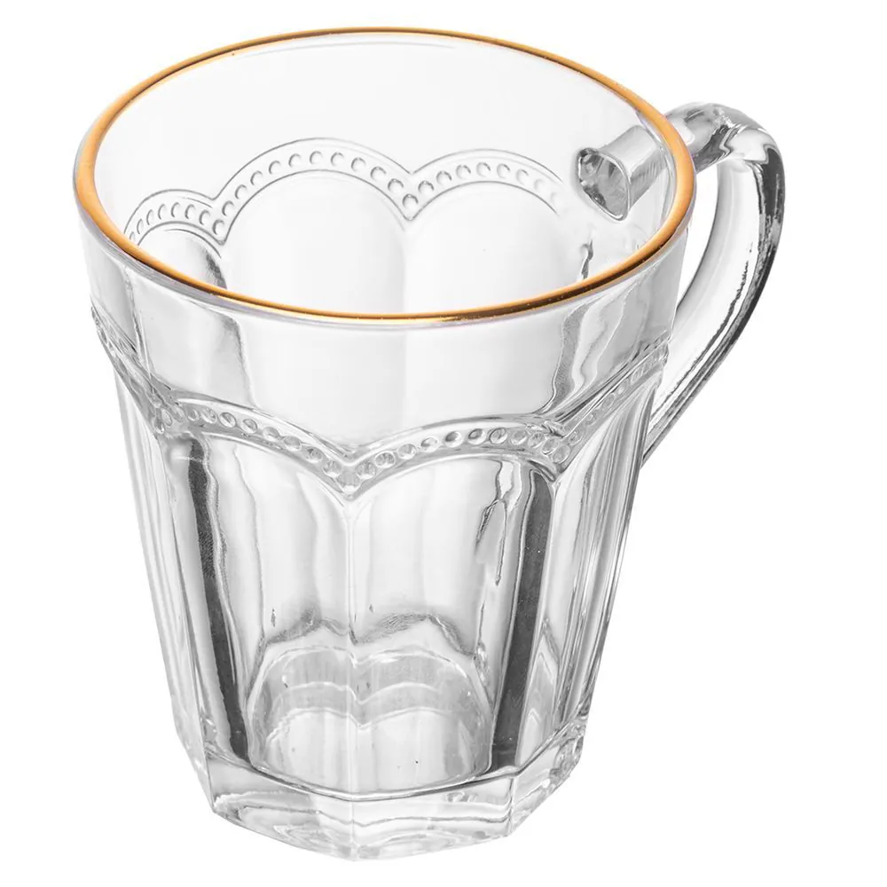 Caneca para Chá Belle Epoque 180Ml Lyor - Filete Dourado