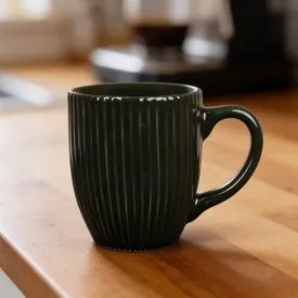 Caneca Porcelana Canelada Elegance 300Ml - Branco