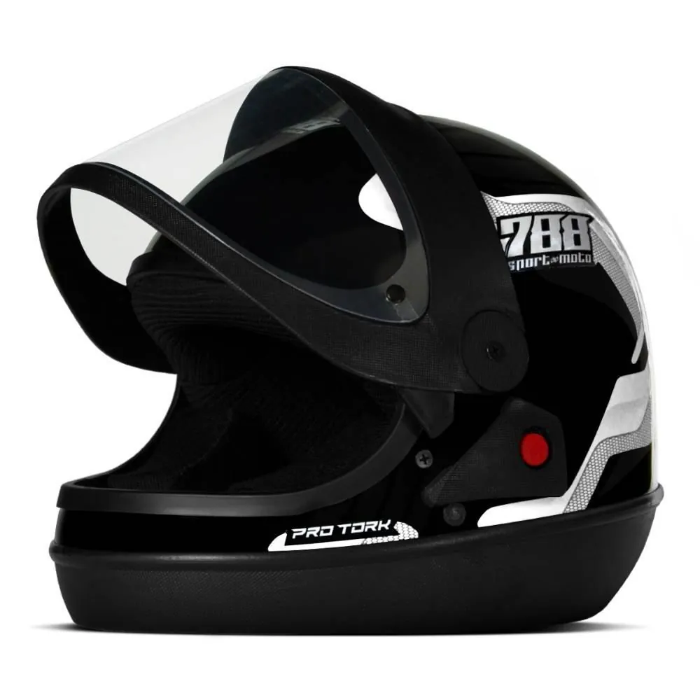 Capacete Viseira Automática Sport 788 Protork - Preto 58