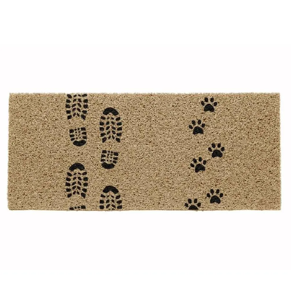 Capacho para Porta de Entrada 30X70 Cm Vinil Long - Bege Pegadas