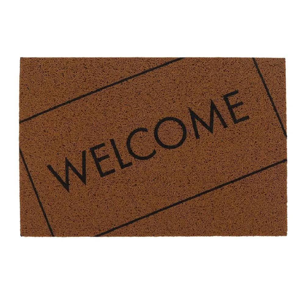 Capacho para Porta de Entrada 40X60 cm Vinil - Welcome Ouro