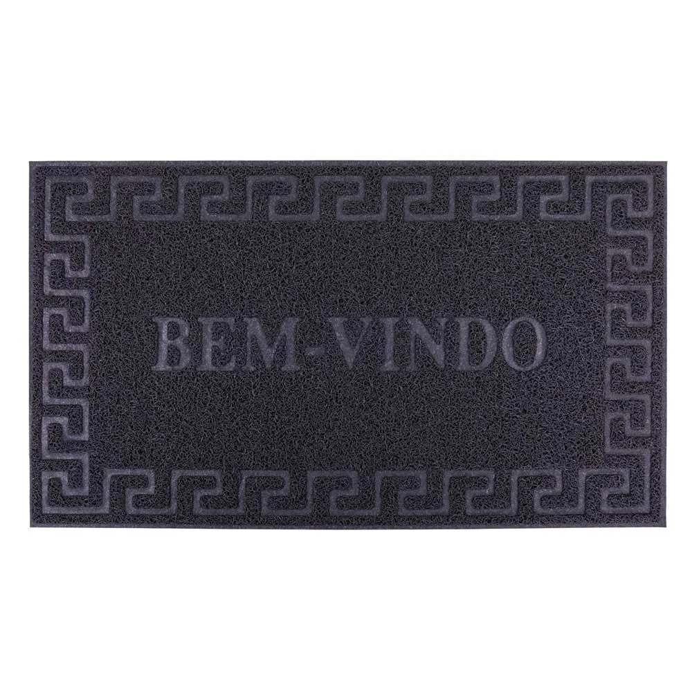 Capacho Vinil 50X80cm Bem Vindo Solecasa - Cinza