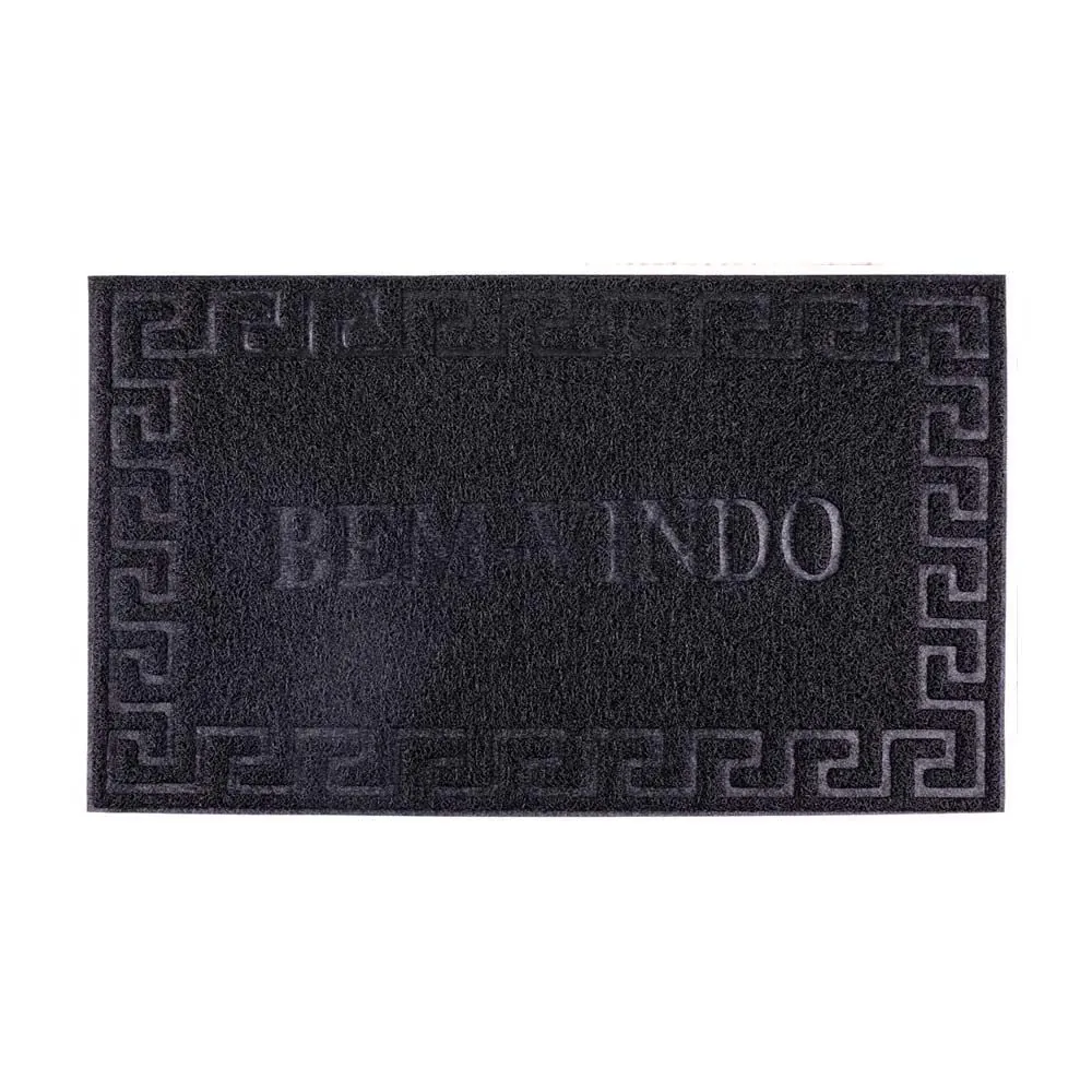 Capacho Vinil 50X80cm Bem Vindo Solecasa - Preto