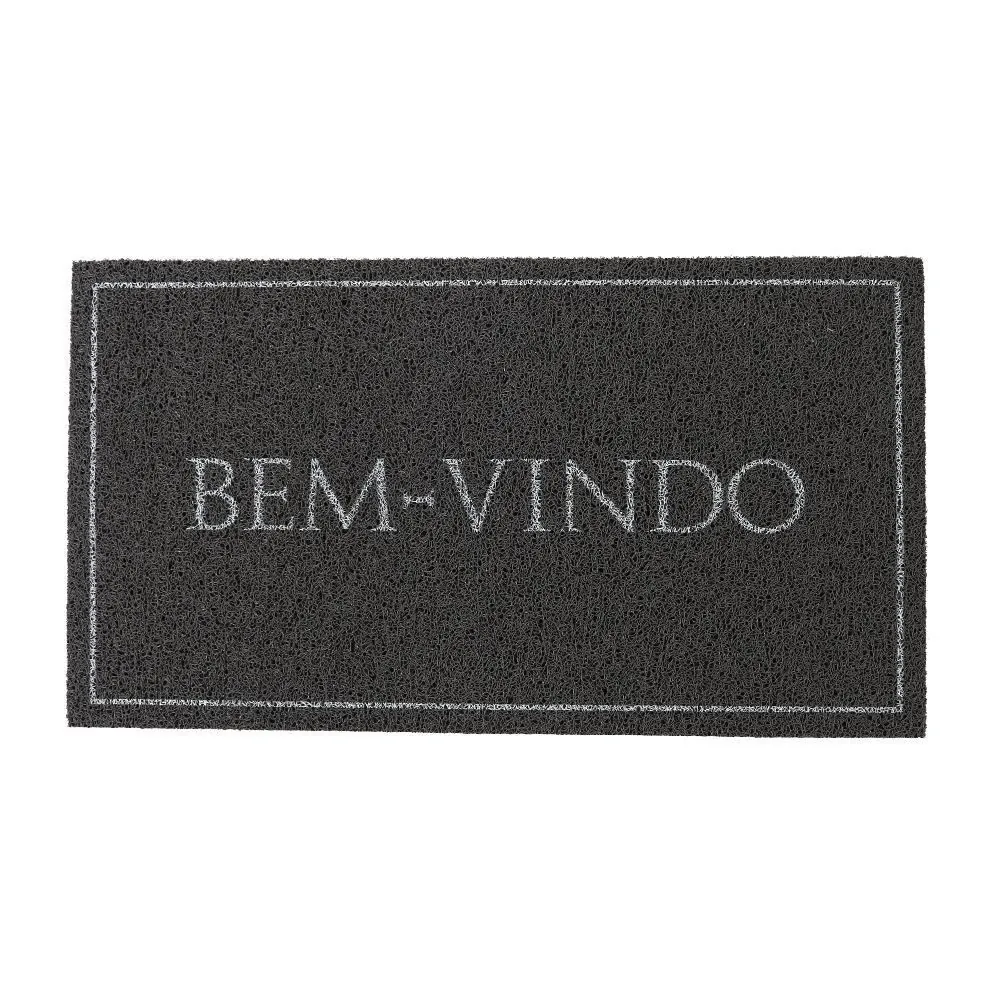 Capacho de Vinil 50X90 cm Bem Vindo - Cinza Bem Vindo