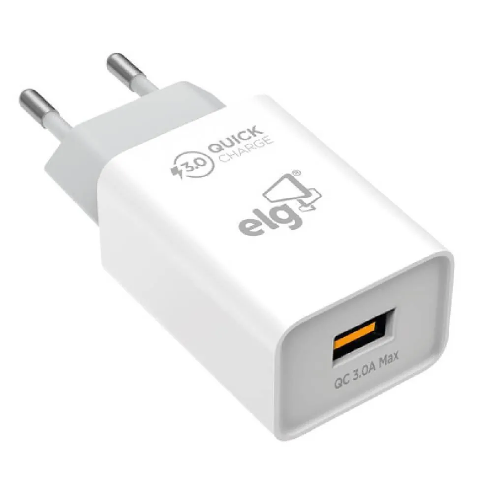 Carregador de Parede com 1 Saída Usb 3.0A Elg