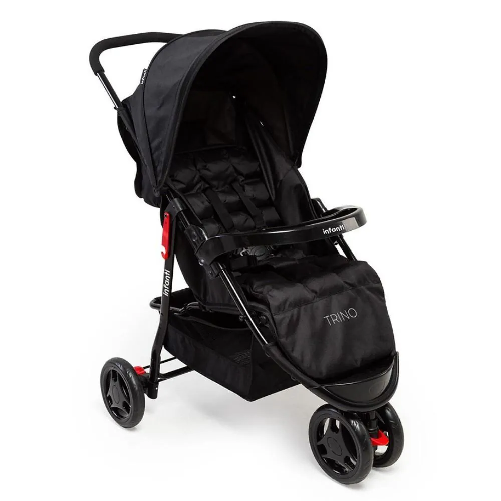 Carrinho de Bebê 3 Rodas Trino Infanti - Preto