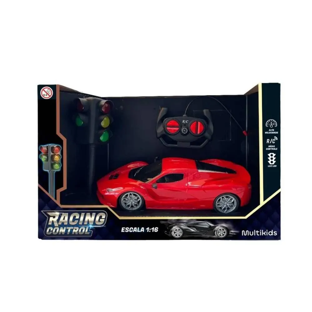 Carro de Corrida Vermelho Racing com Controle Remoto Multikids - BR2137