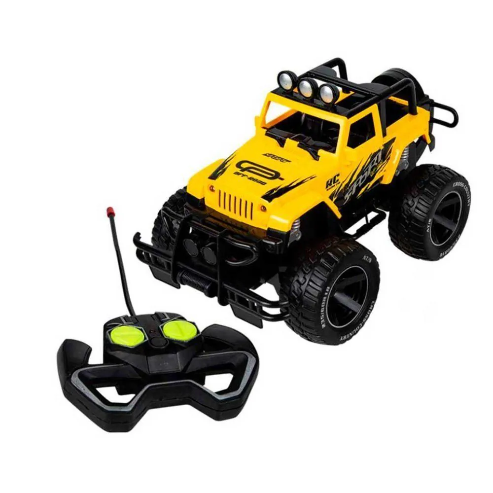Carro Jipe com Controle Remoto Power Machines Amarelo Toys - HBR0348