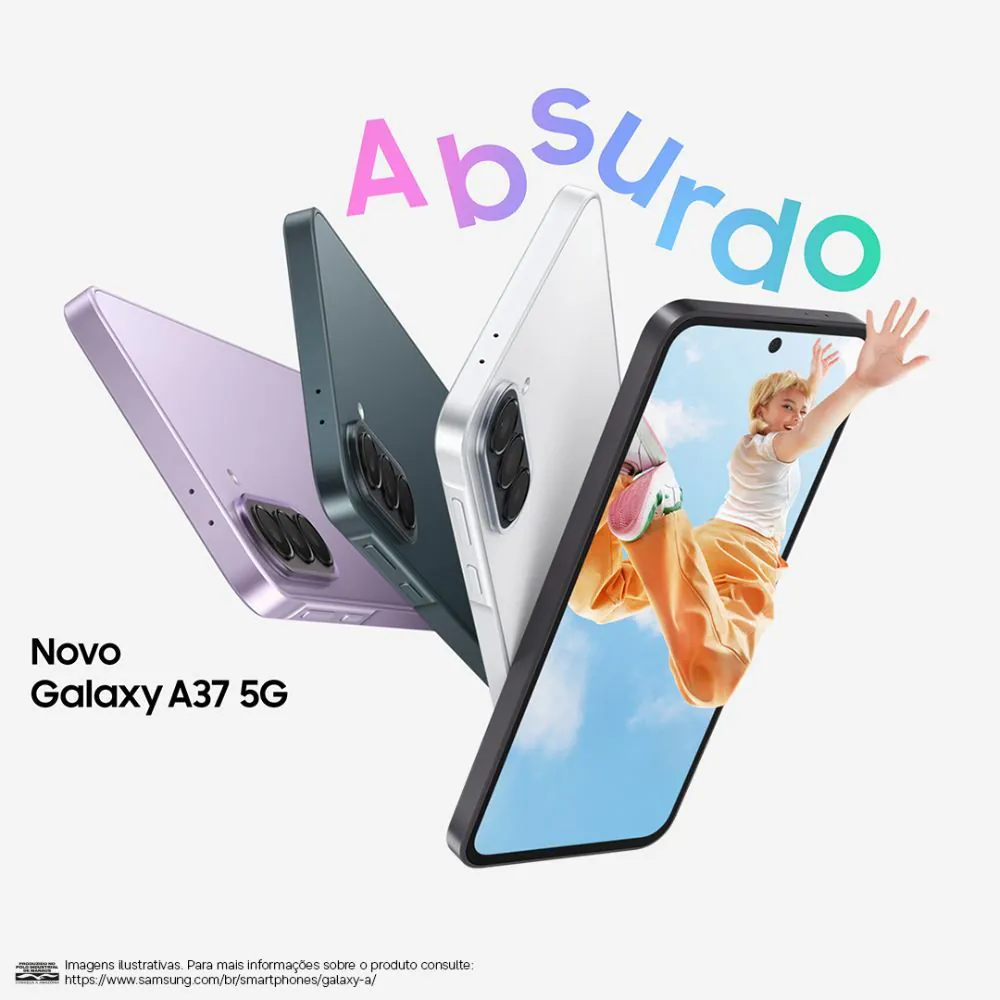 Celular Samsung Galaxy A37 5G 128Gb 6Gb Ram Câmera 50Mp Recursos Ai - Preto