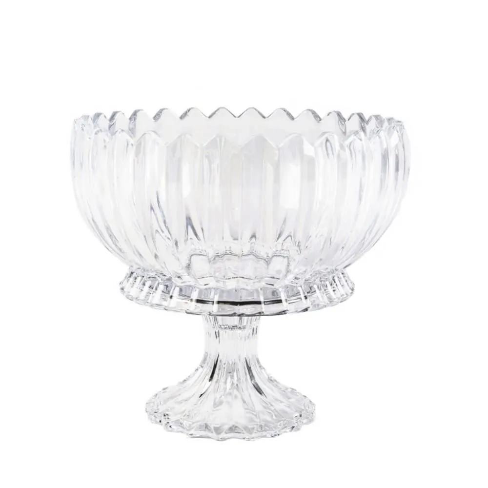 Centro de Mesa com Pé Geneva Wolff 23,5Cm - Transparente