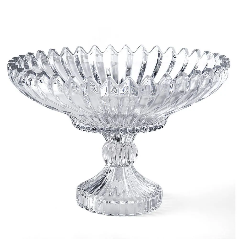 Centro de Mesa com Pé Mônaco 30Cm - Transparente