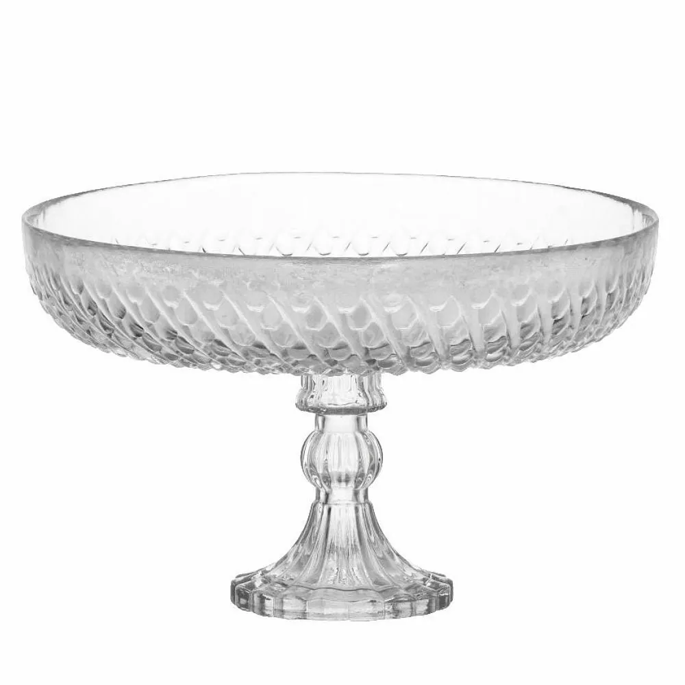 Centro de Mesa com Pé Valência 23,5 cm - Transparente
