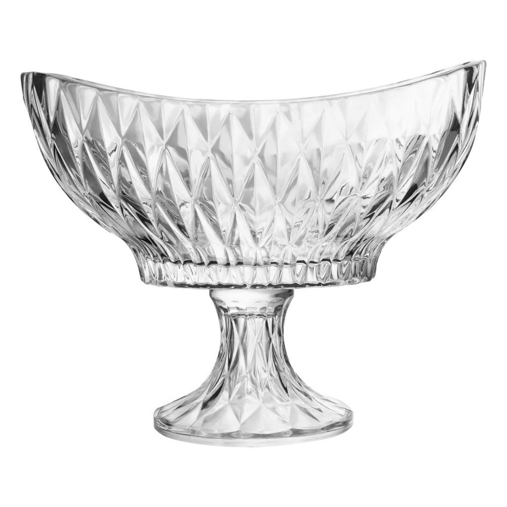 Centro de Mesa de Cristal com Pé Diamond 28Cm Lyor - Diamond