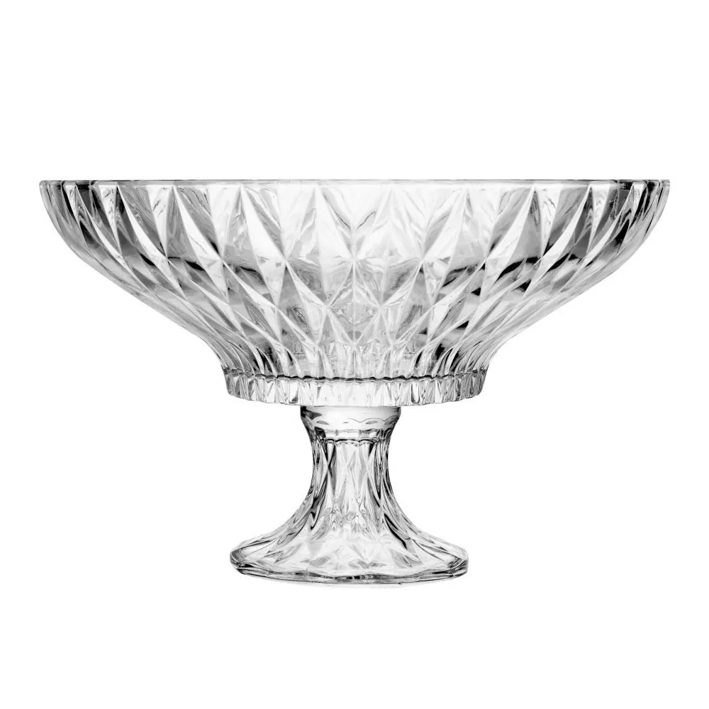 Centro de Mesa de Cristal com Pé Diamond 32Cm Lyor - Diamond