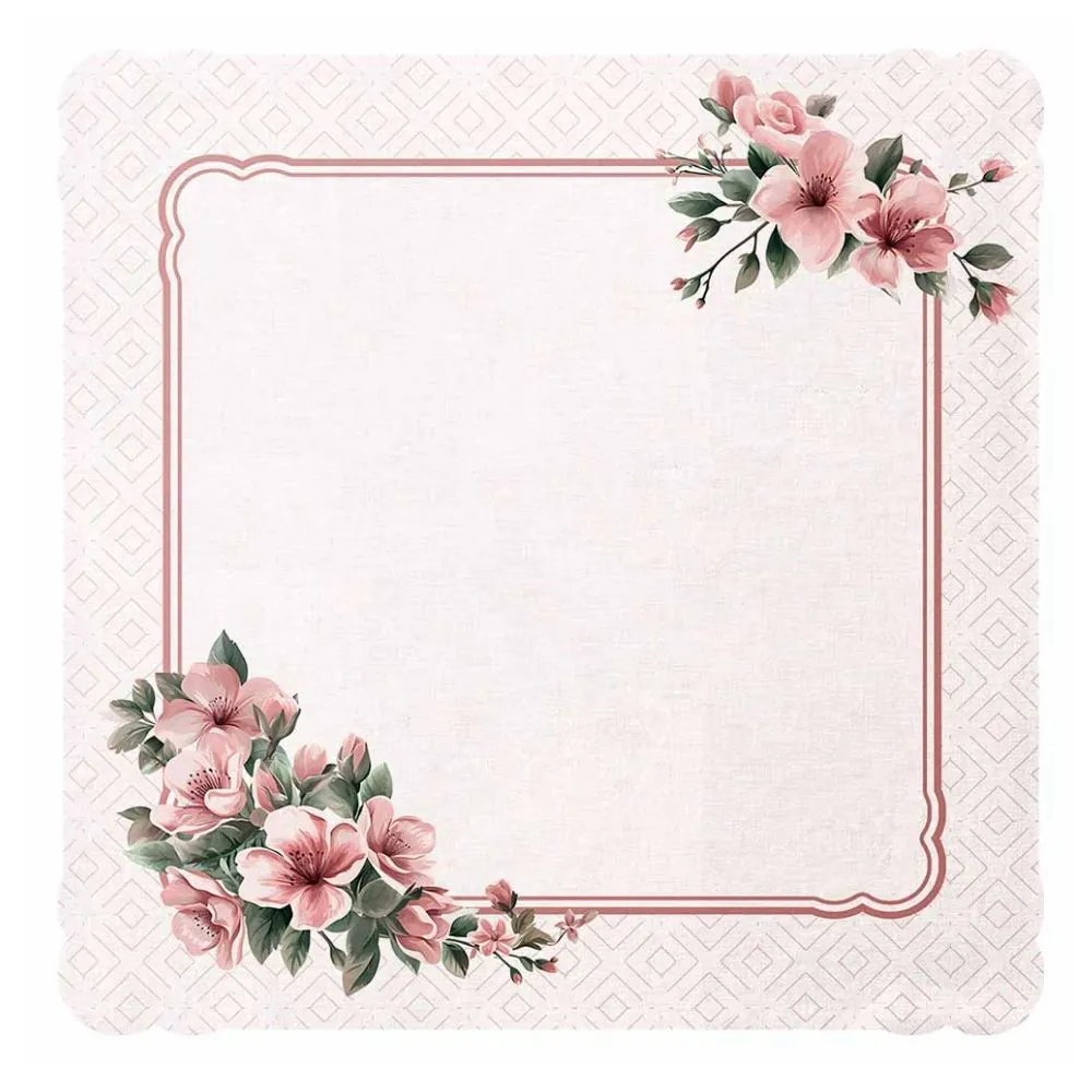 Centro de Mesa Viena 65Cm X 65Cm - Floral Rosa