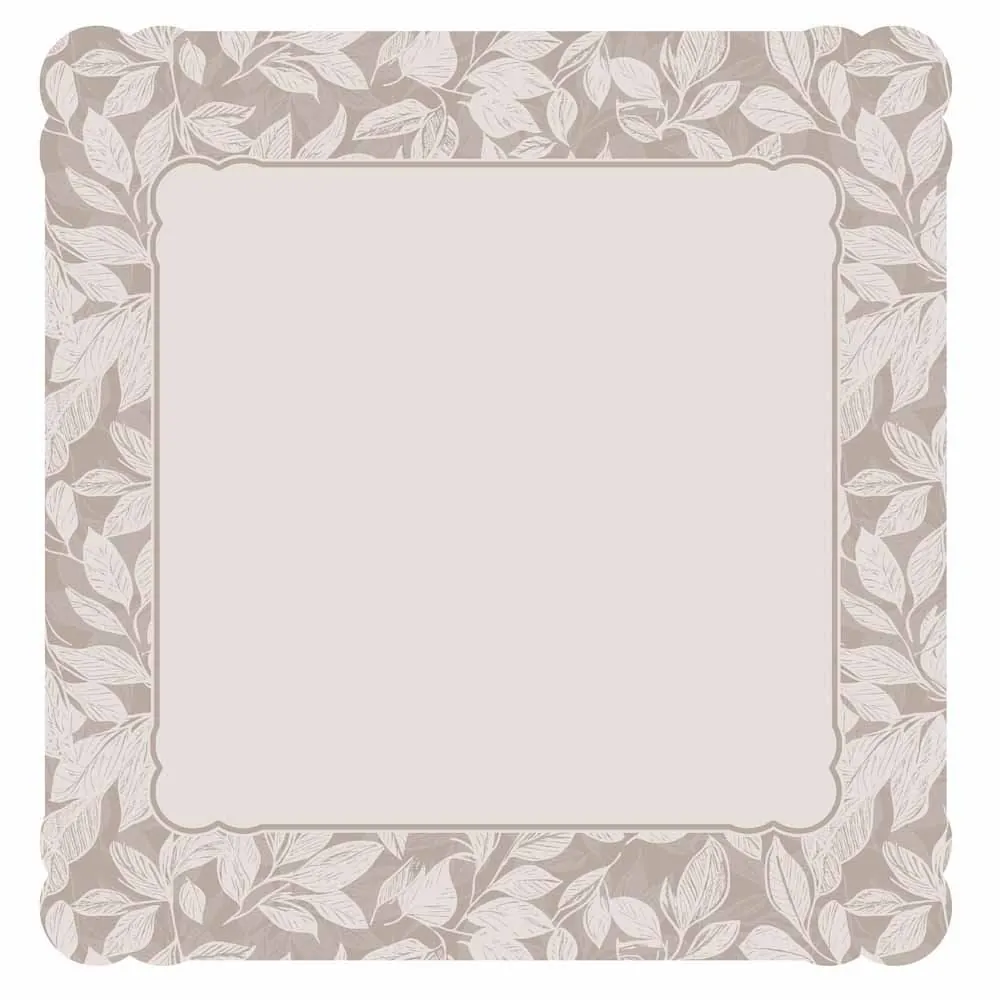 Centro de Mesa Viena 65Cm X 65Cm - Folhas Cinza