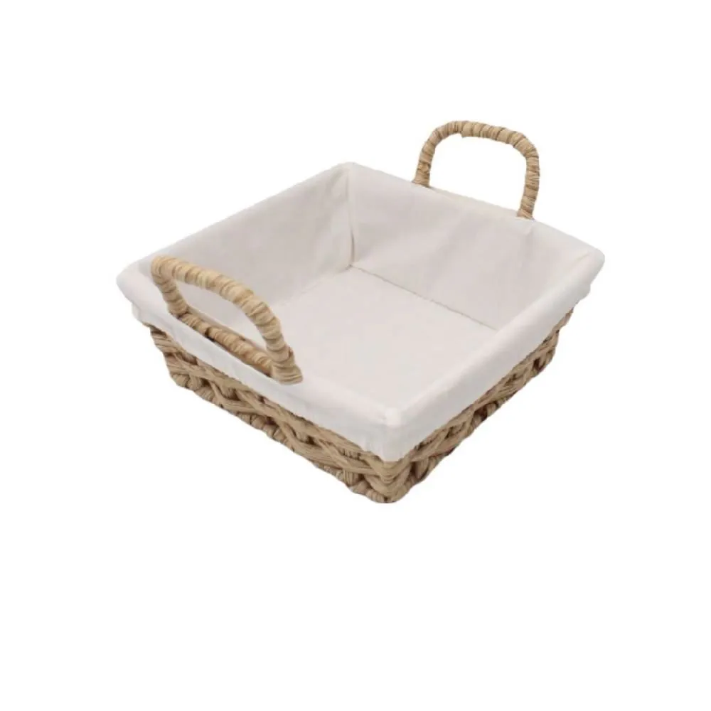 Cesta de Pão Quadrada 20Cm - Tecido Natural