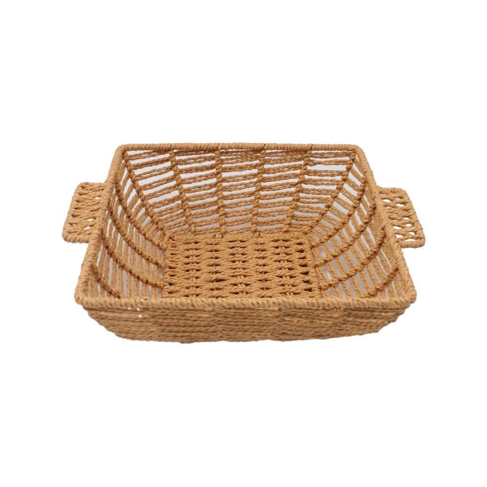 Cesta Quadrada com Alça 25,5Cm - Natural