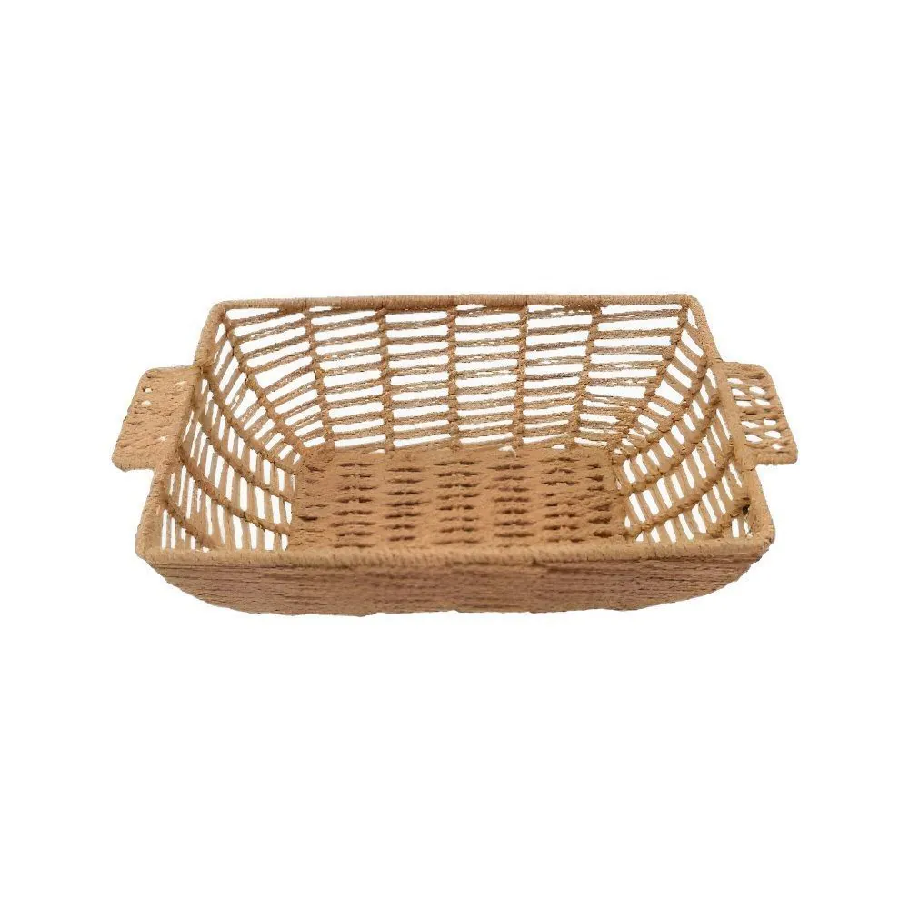Cesta Retangular com Alça 29 Cm - Natural