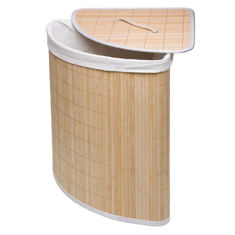 Cesto de Roupas de Bambu com Tampa Triangular Lyor