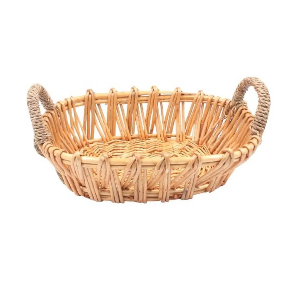 Cesto Oval com Alça Fibra Vime 37Cm - Natural