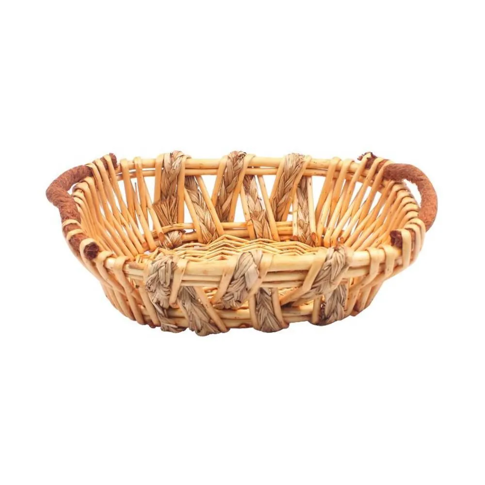 Cesto Oval com Alça Vime 30Cm - Natural