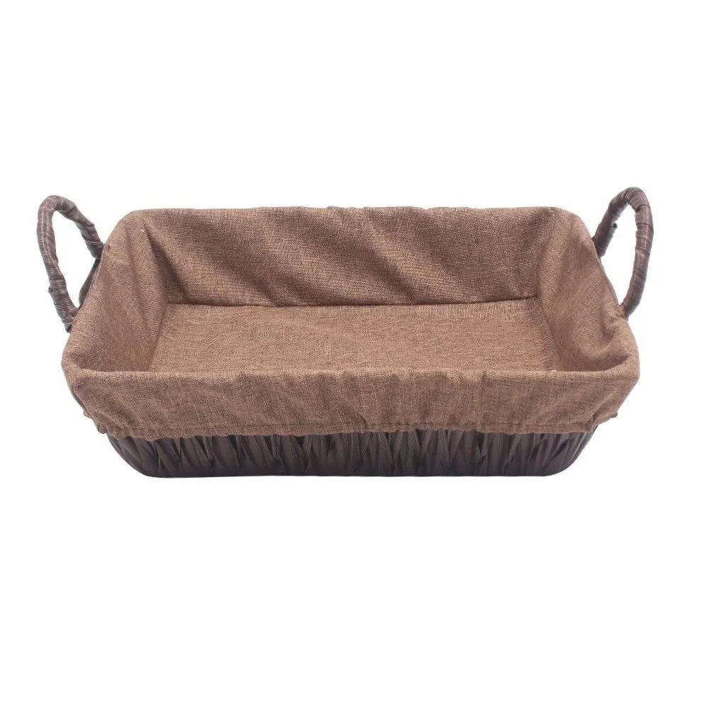 Cesto Retangular com Alça 28Cm - Marrom
