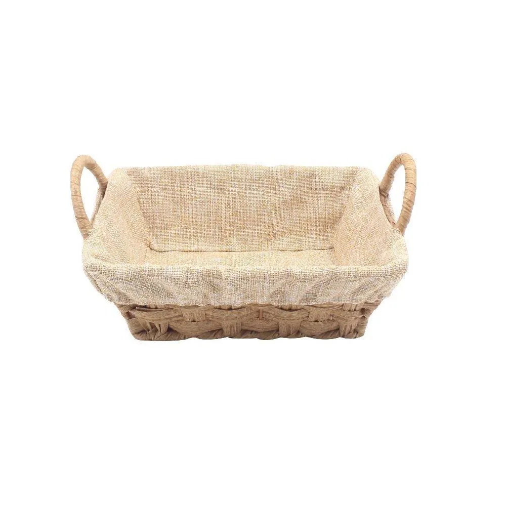 Cesto Retangular com Forro 21Cm - Natural