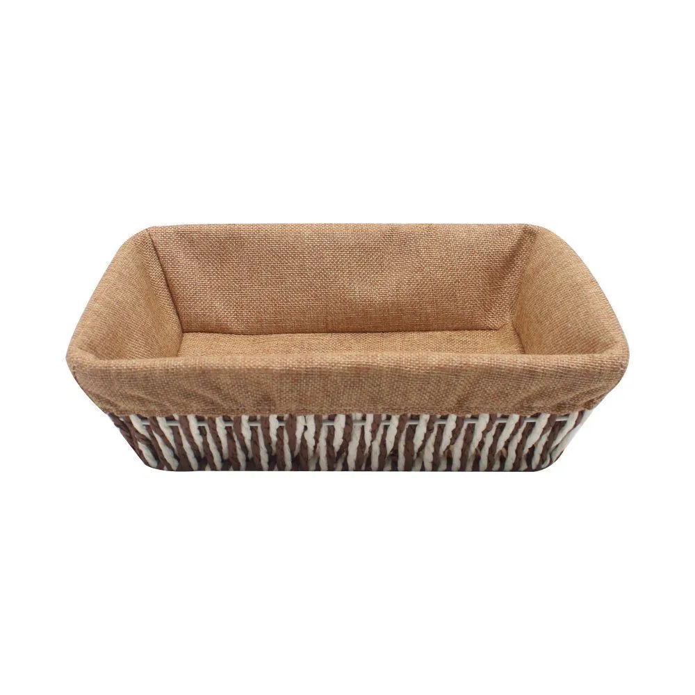Cesto Retangular com Forro 28 Cm - Natural