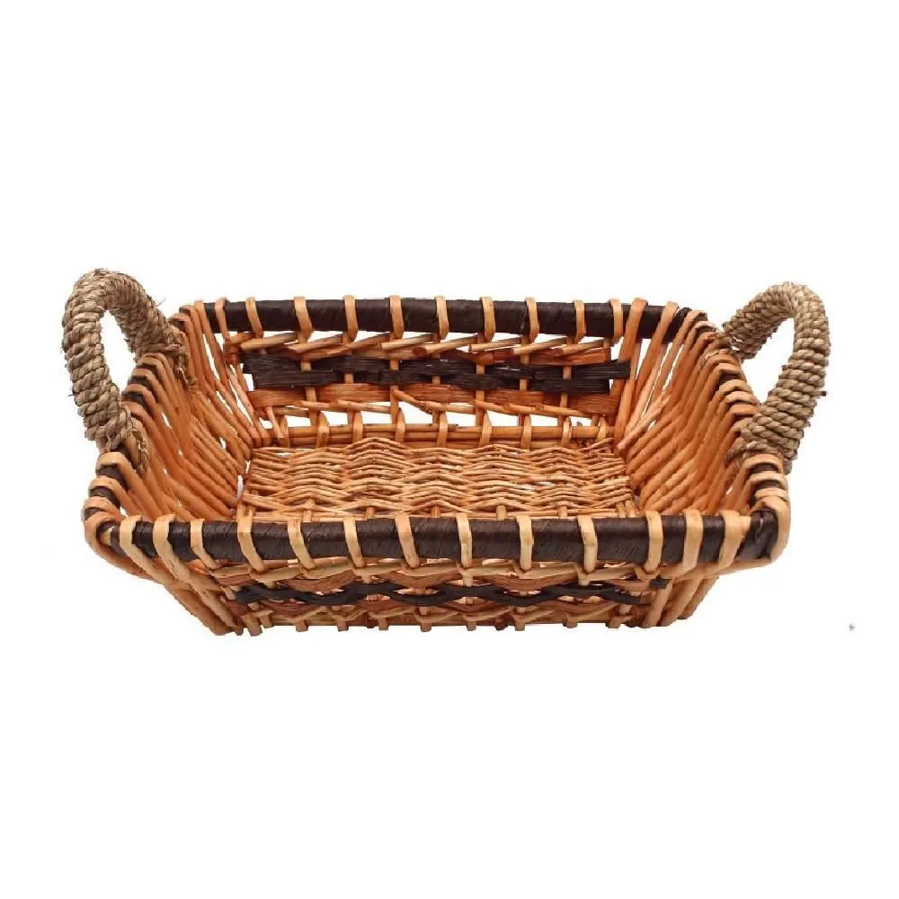 Cesto Retangular Vime com Alça 29Cm - Natural