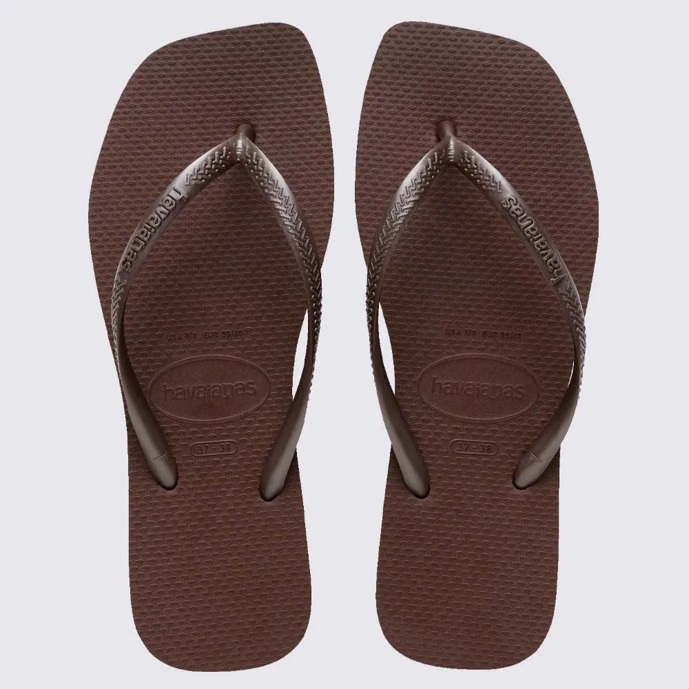 Chinelo Havaianas Feminino Slim Square Cafe
