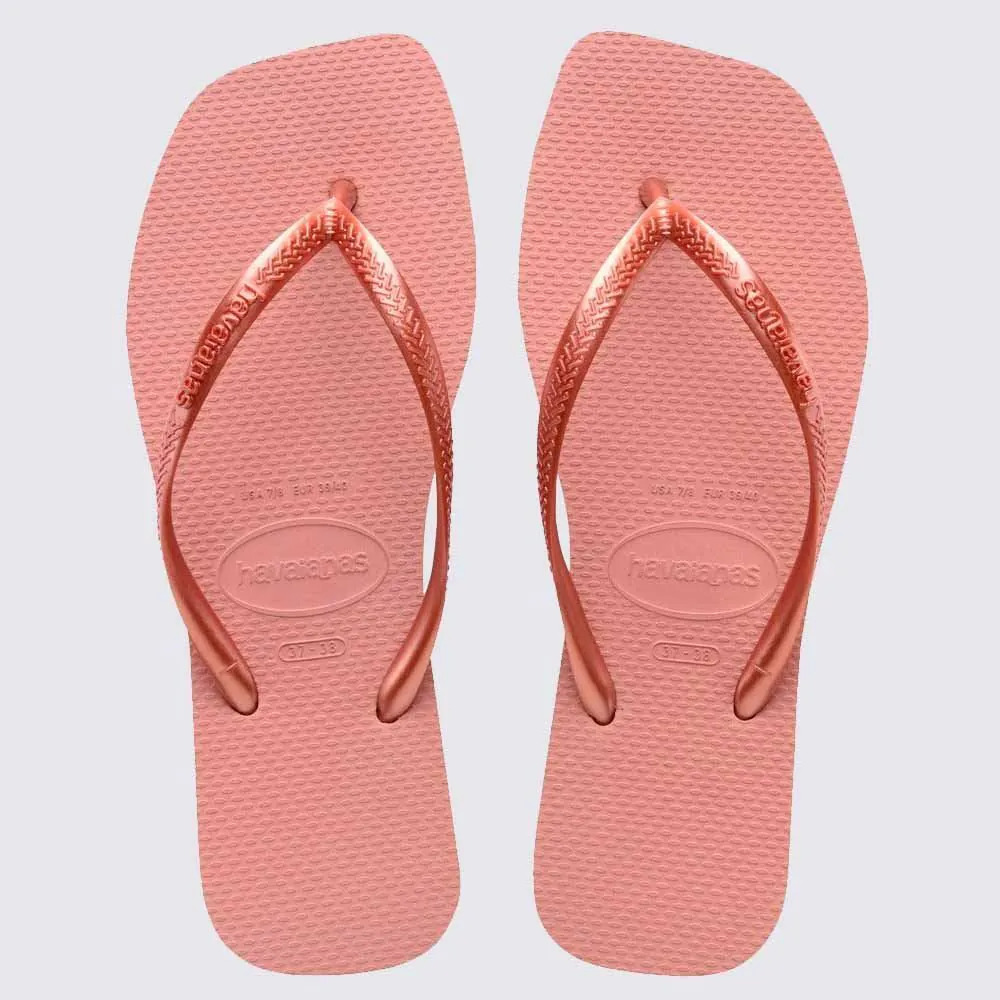 Chinelo Havaianas Feminino Slim Square Rosa Crocus