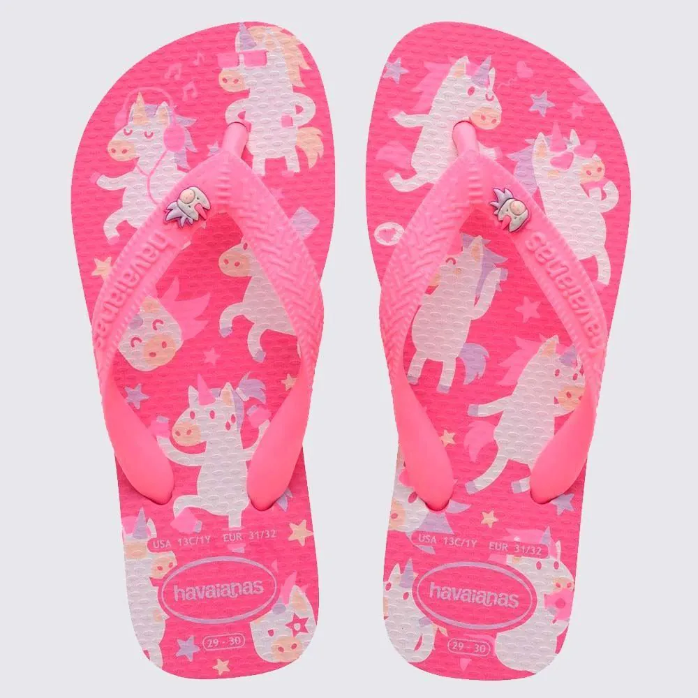 Chinelo Havaianas Infantil Fantasy Rosa Flux