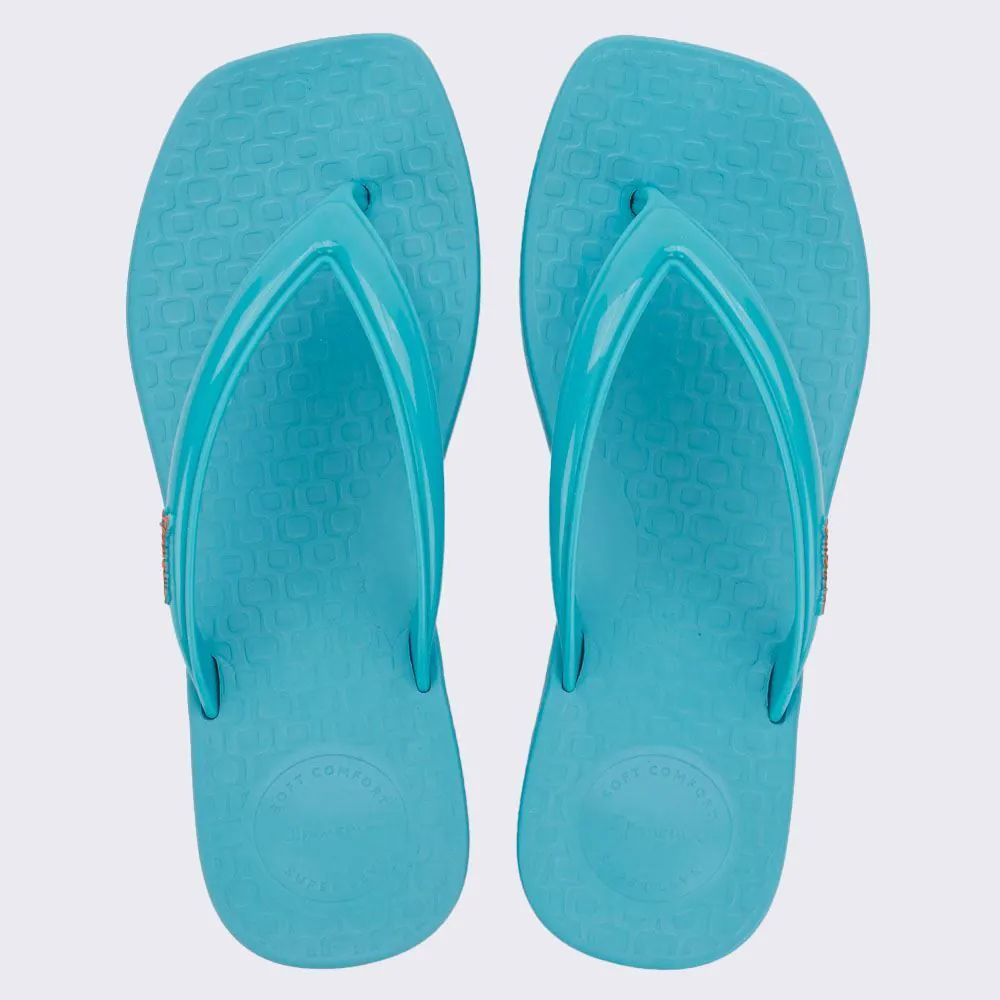 Chinelo Ipanema Feminino Pluma Azul Claro/Azul/Laranja