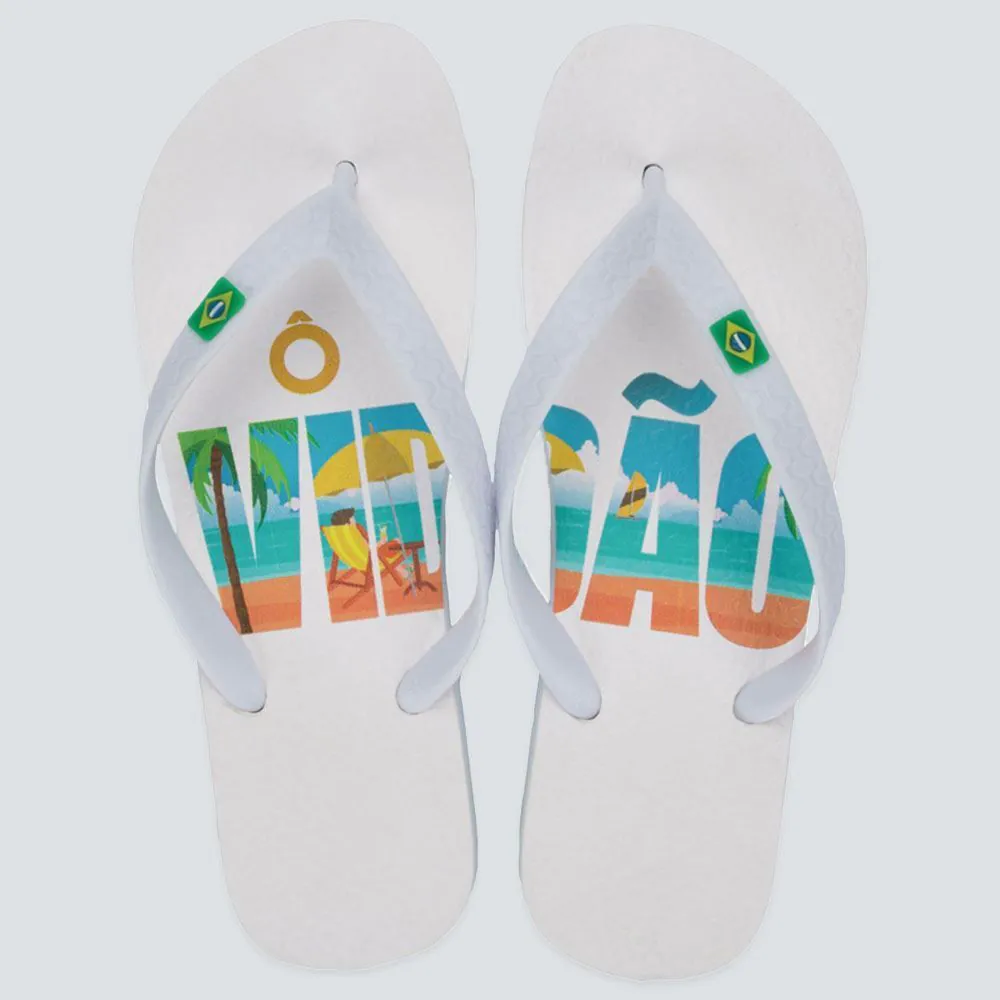 Chinelo Ipanema Unissex Branco/Branco/Azul