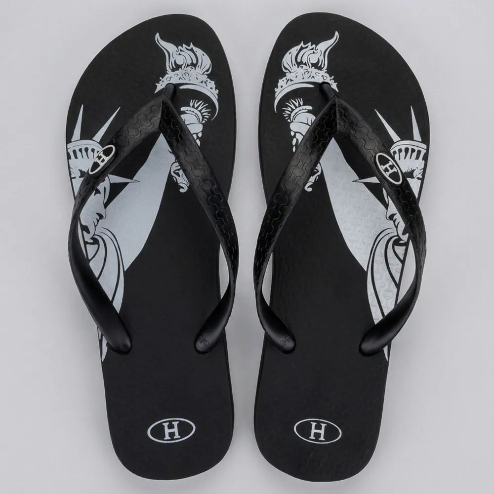 Chinelo Ipanema Unissex Preto/Preto/Branco