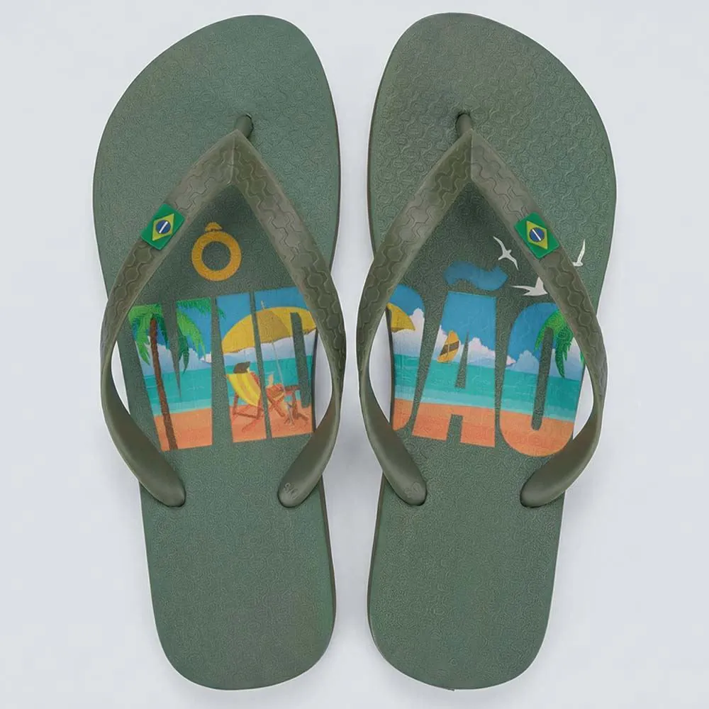 Chinelo Ipanema Unissex Verde/Verde/Azul