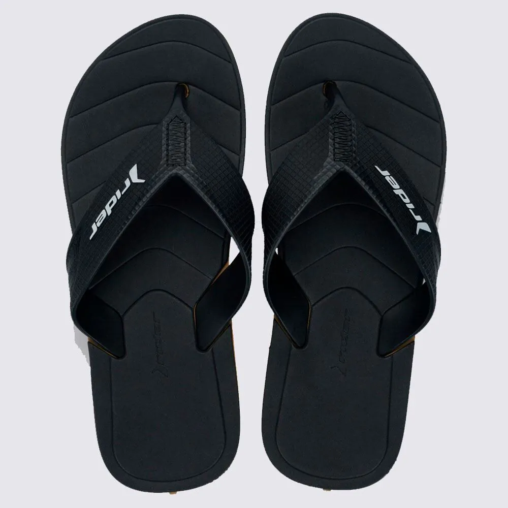 Chinelo Rider Masculino Pulse Bege/Preto/Branco