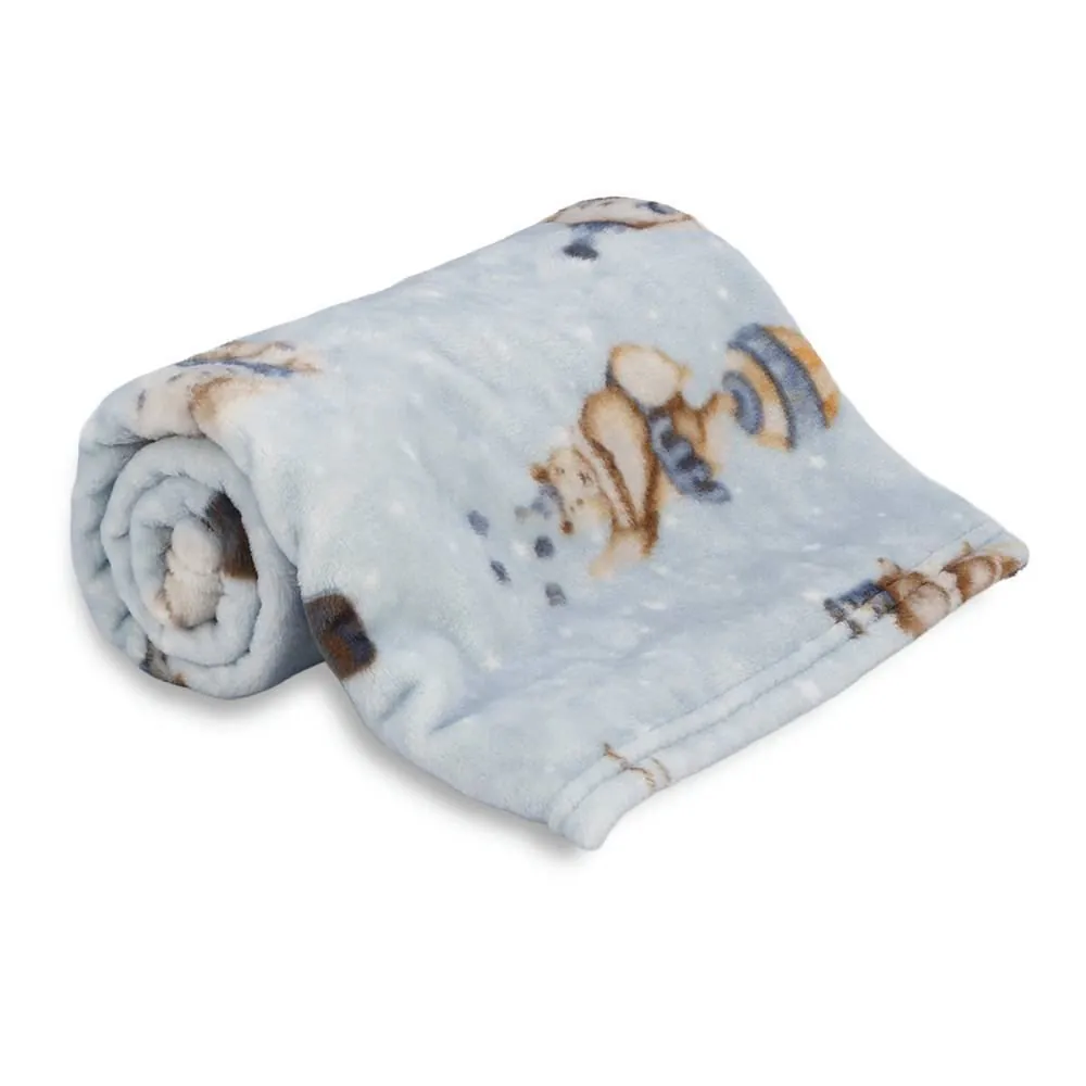 Cobertor Baby Flannel Camesa 100% Poliéster - Circo Azul