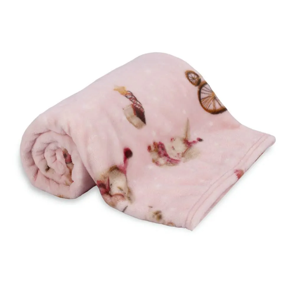 Cobertor Baby Flannel Camesa 100% Poliéster - Circo Rosa