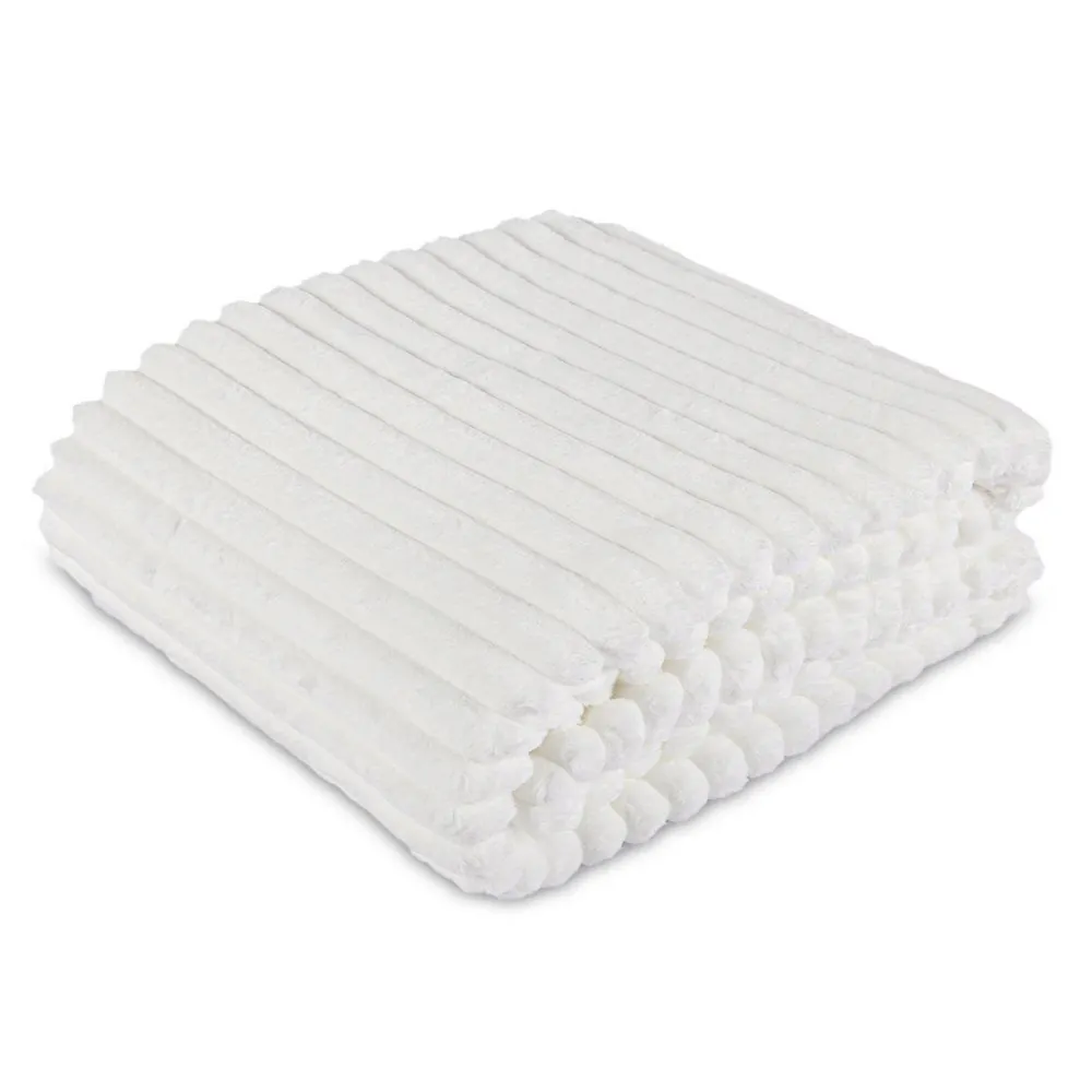 Cobertor Casal 100% Poliéster Premier Canelado - Off White