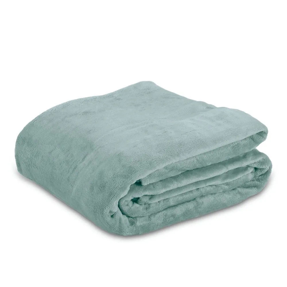 Cobertor Casal Liso 100% Poliéster Premier - Verde Capri