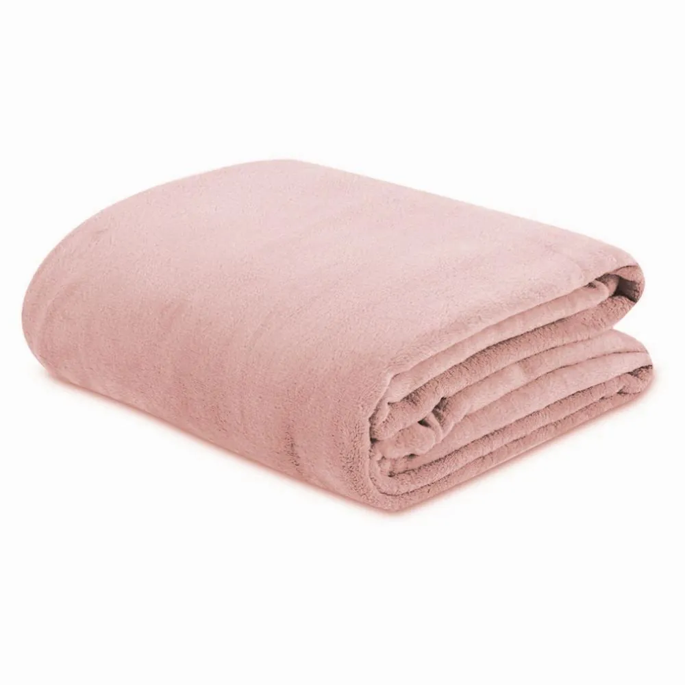 Cobertor Casal Microfibra Paris - Rosa Pétala