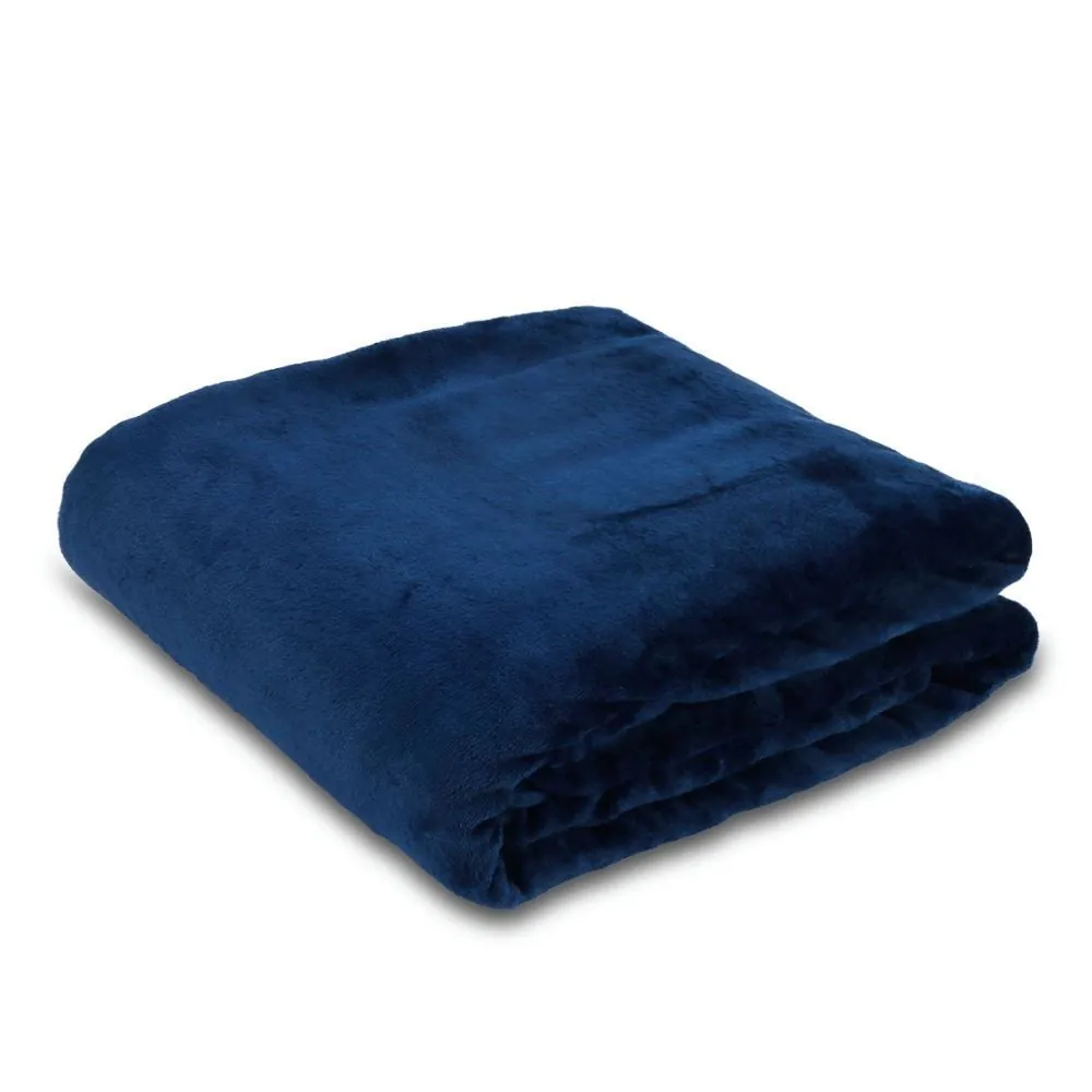 Cobertor King Premier Liso 100% Poliéster - Azul