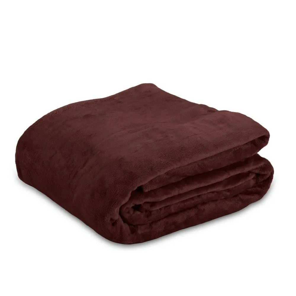 Cobertor King Premier Liso 100% Poliéster - Marrom