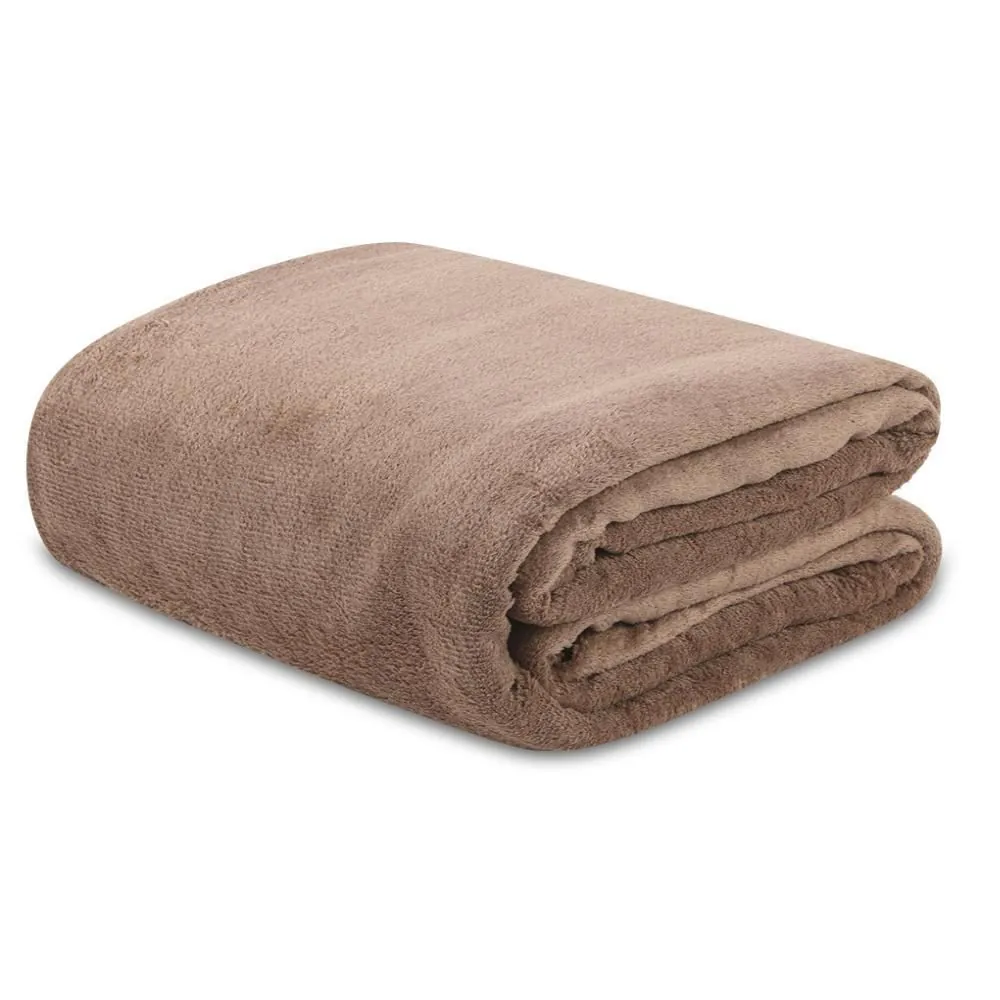 Cobertor Queen Microfibra Liso Paris 1 Pç - Taupe Atemporal