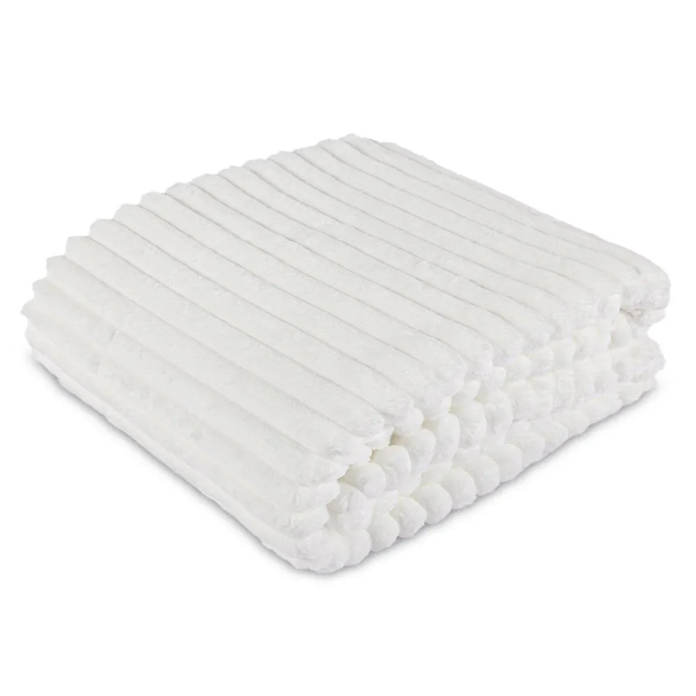 Cobertor Queen 100% Poliéster Premier Canelado - Off White