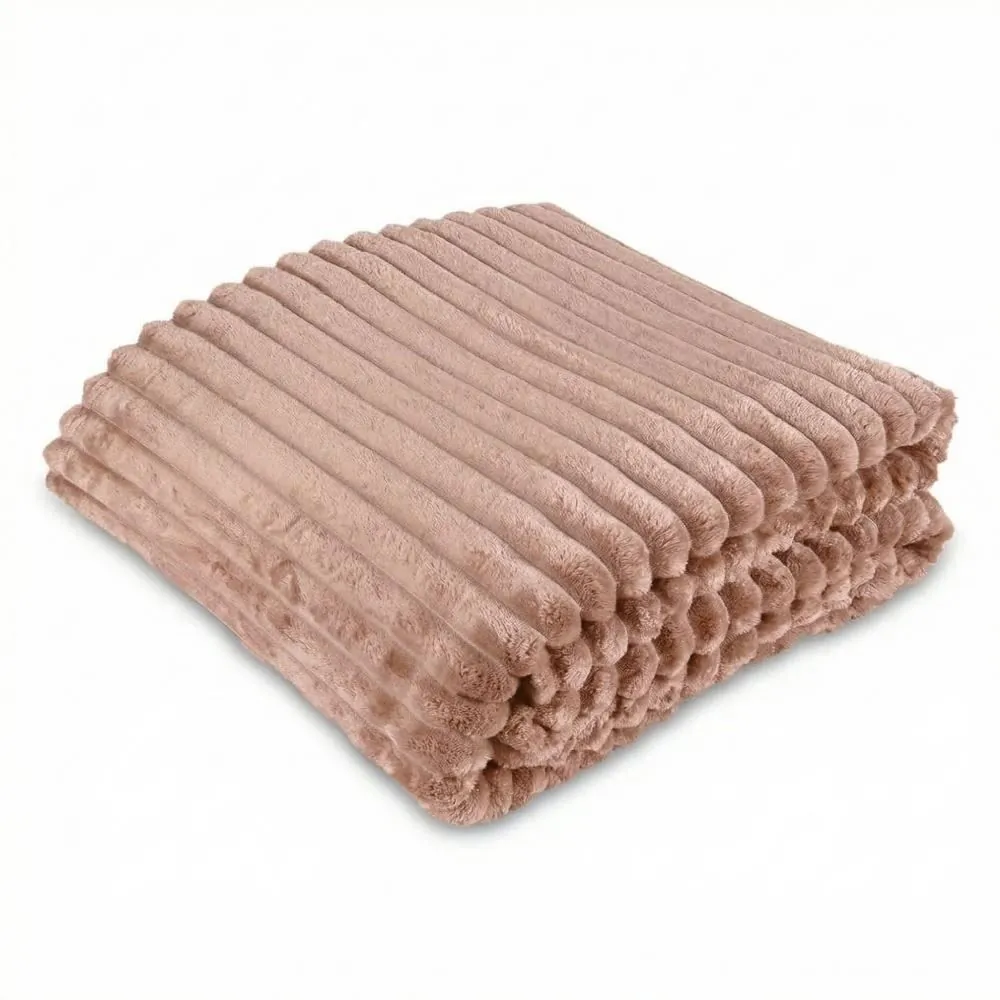 Cobertor Queen 100% Poliéster Premier Canelado - Taupe Atemporal