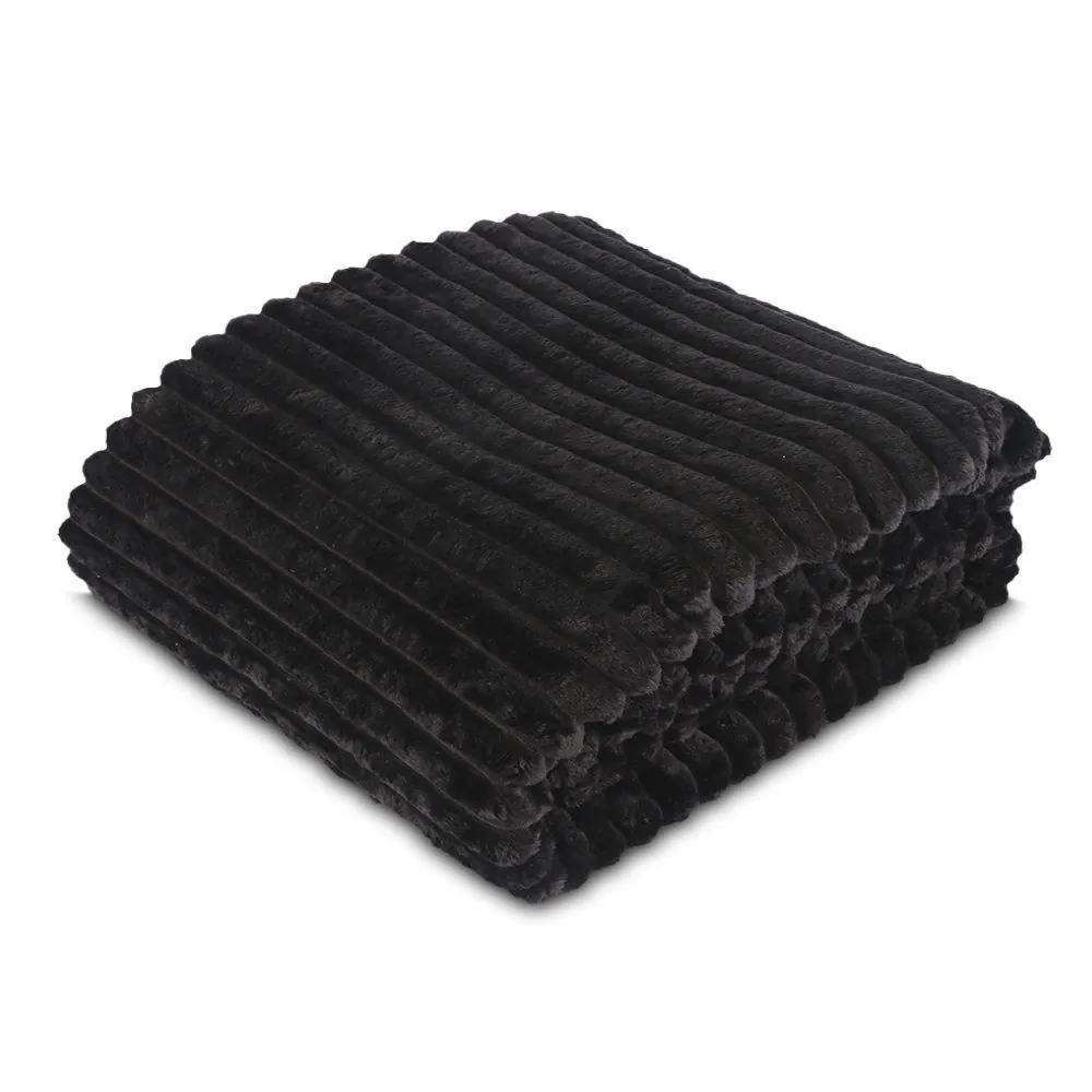 Cobertor Queen Premier Canelado - Carbono